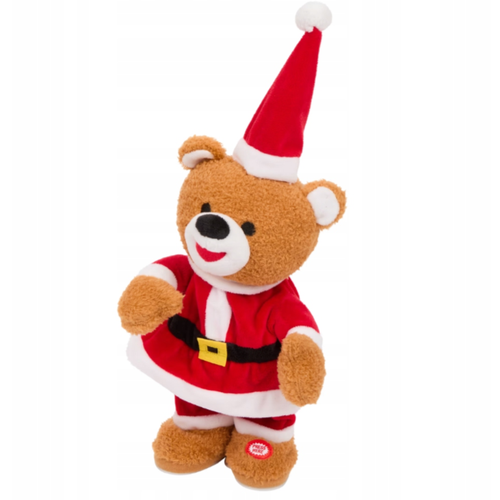 9 Ours en peluche Père Noël Garçon chantant et dansant, décoration de Noël de 34 cm