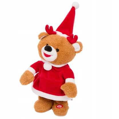 9 Peluches Rennes Fille chantant et dansant, décoration de Noël de 34 cm