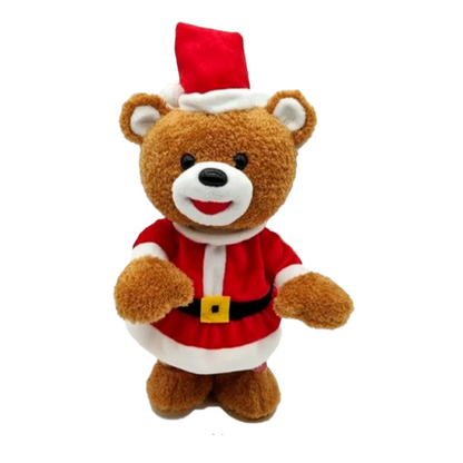 9 Ours en peluche Père Noël Garçon chantant et dansant, décoration de Noël de 34 cm