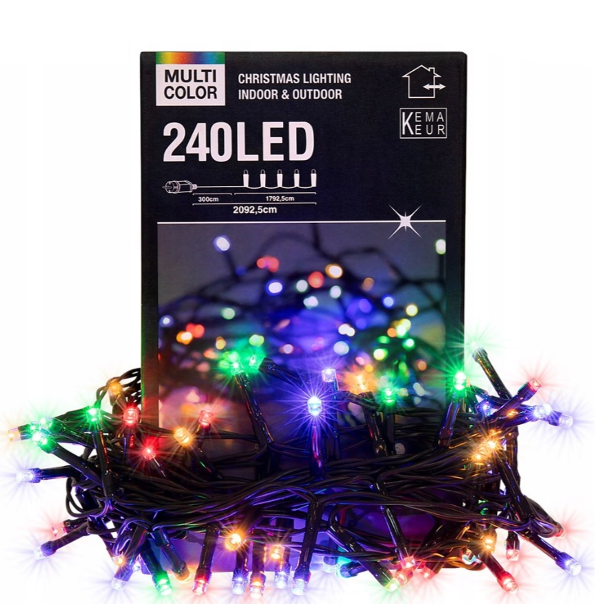 8 Boites : Guirlande lumineuse de Noël multicolore 240 LED - 20 m