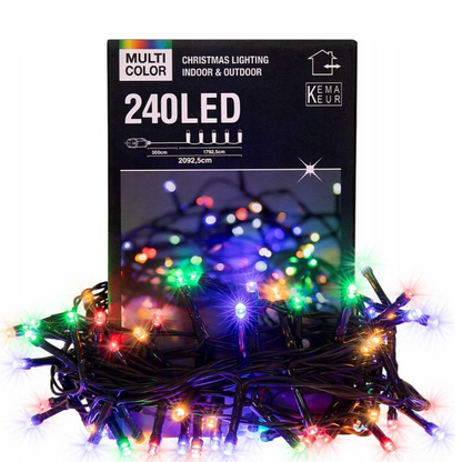 8 Boites : Guirlande lumineuse de Noël multicolore 240 LED - 20 m
