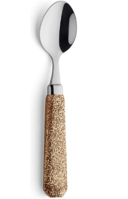 4 Cuillères à café pailletée doré