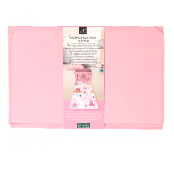 Boîte de rangement avec tapis de jeux Rose 97.5 x 39 x 24 cm
