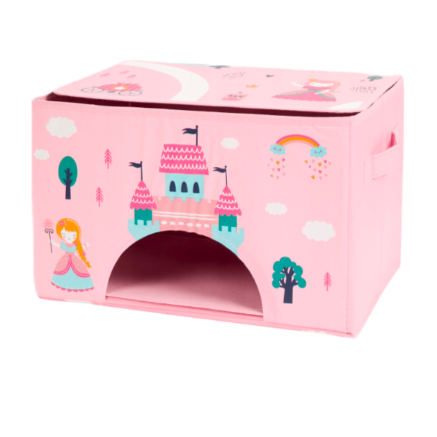 Boîte de rangement avec tapis de jeux Rose 97.5 x 39 x 24 cm