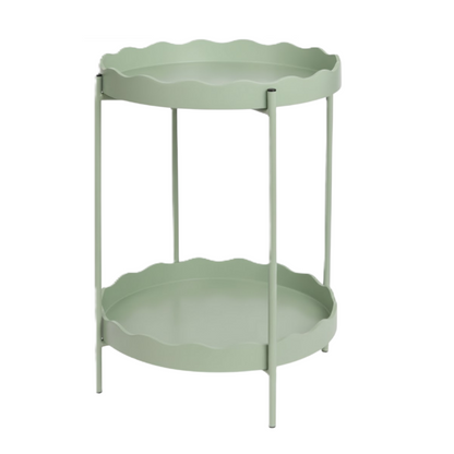 TABLE D’APPOINT RONDE À DEUX PLATEAUX Sauge Ø 40,5 x 54 cm