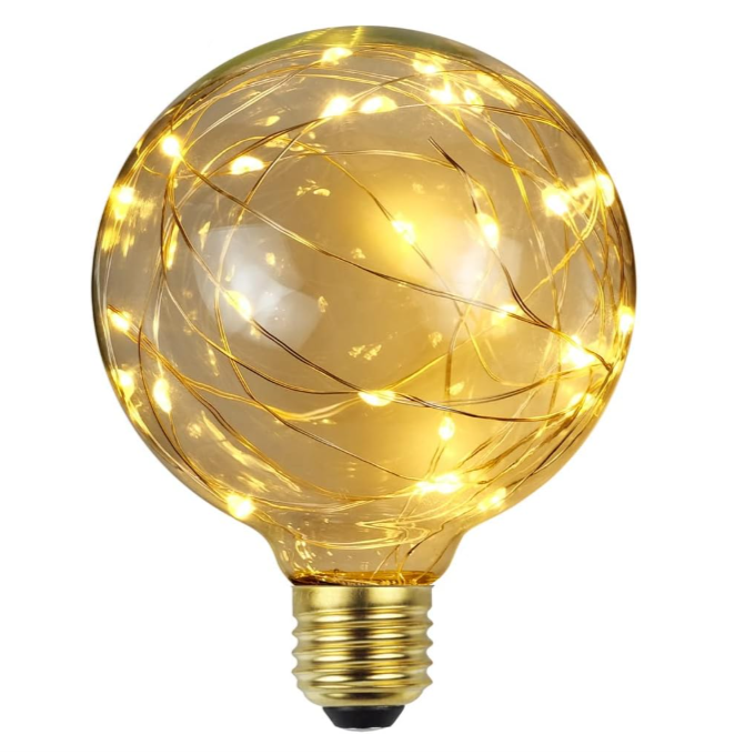 Ampoule LED décorative E27 à filament doré, couleur blanc extra blanc 40 Lumen