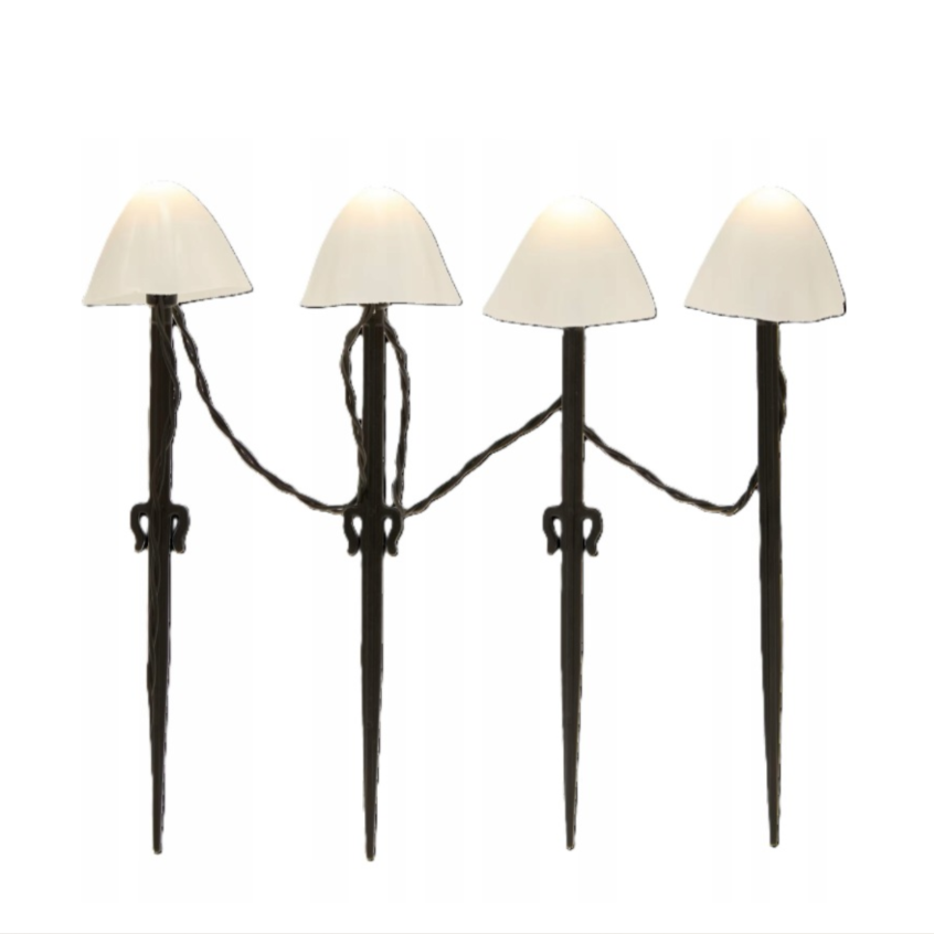 4 Boites : Lampe de jardin LED champignon fonctionne avec piles, 20 LED, 3,8 m - 8 Fonctions