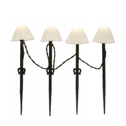 4 Boites : Lampe de jardin LED champignon fonctionne avec piles, 20 LED, 3,8 m - 8 Fonctions