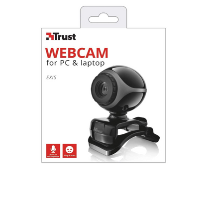 8 Boites : Webcam Trust Exis pour PC portable avec microphone intégré intelligent