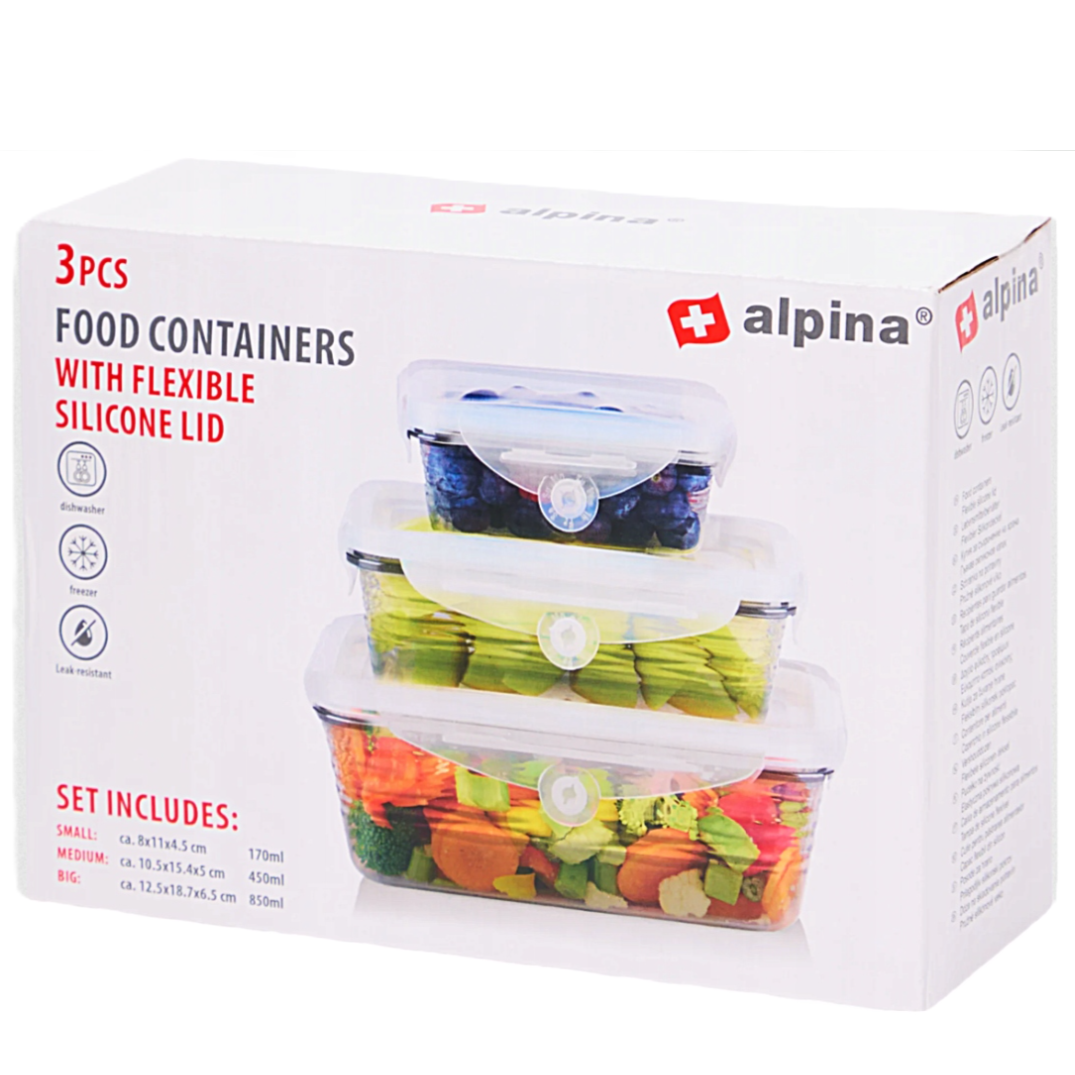 4 Boites : 3 Boîtes de conservation / Récipients alimentaire S/M/L