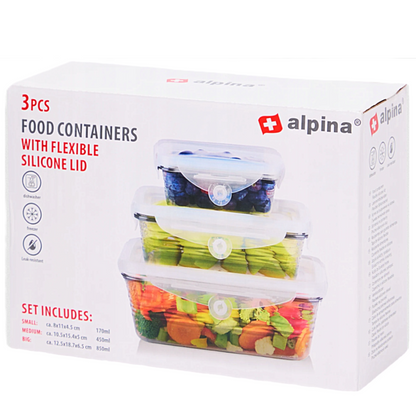 4 Boites : 3 Boîtes de conservation / Récipients alimentaire S/M/L