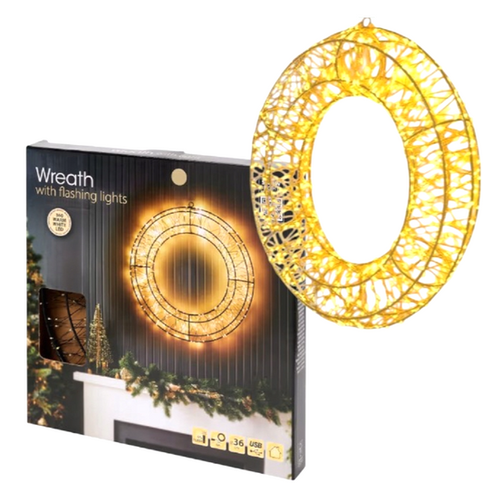 5 Boites : Couronne lumineuse LED Ø 36 cm, cercle LED 360 diodes USB