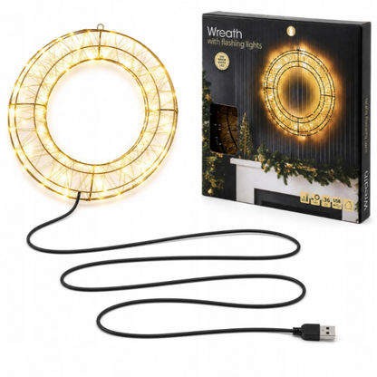 5 Boites : Couronne lumineuse LED Ø 36 cm, cercle LED 360 diodes USB