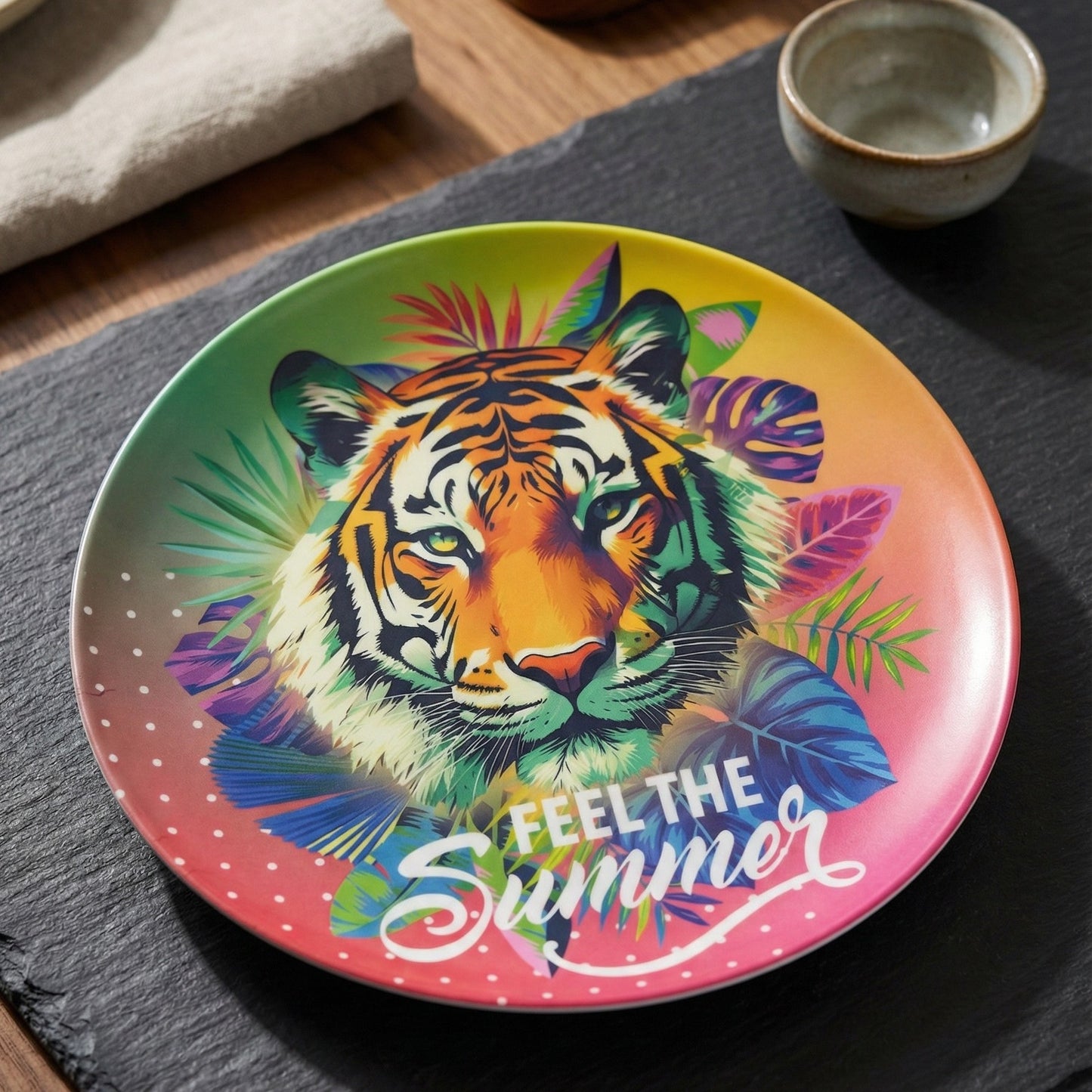 Assiette plate en Mélamine  Motif Lion 25 cm