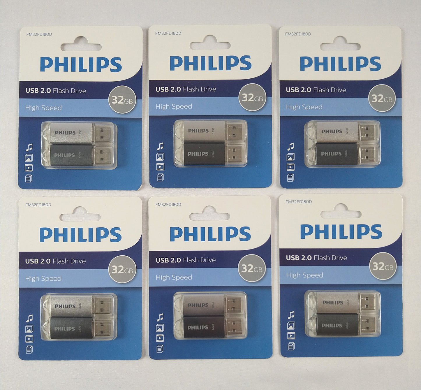 Lot de 12 Clés USB 2.0 Flash Drive 32 GB Philips ( 1.66 euro / pcs )