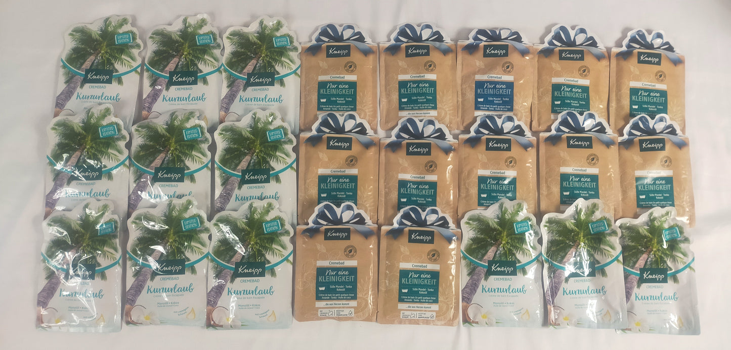 Lot de 24 Sachets de crème de bain  / mousse de bain Vegan ( 0.75 cts / pcs )