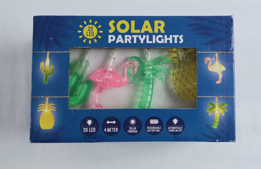 Lot de 6 Guirlandes lumineuse Solaire 20 Led Ananas Flamant rose Cactus Palmier ( 1.66 euro / pcs )