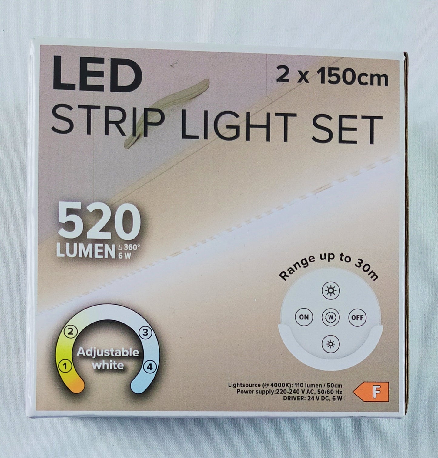 Lot de 10 Boites de 2 rubans Led blanc avec télécommande et support ( 4 euro / pcs)