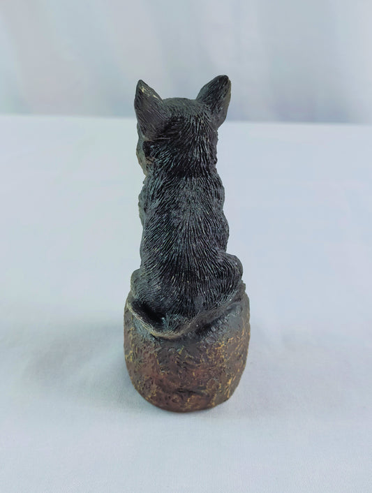 Lot de 15 Statuettes en polyrésine chien noir déco