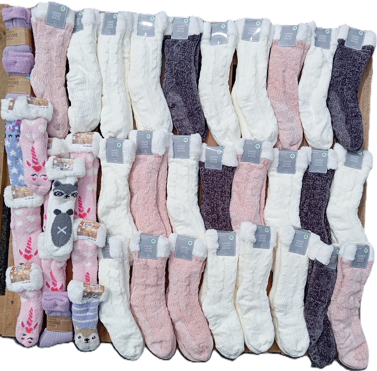 39 Paires de chaussettes intérieur / chausson  femme / enfant