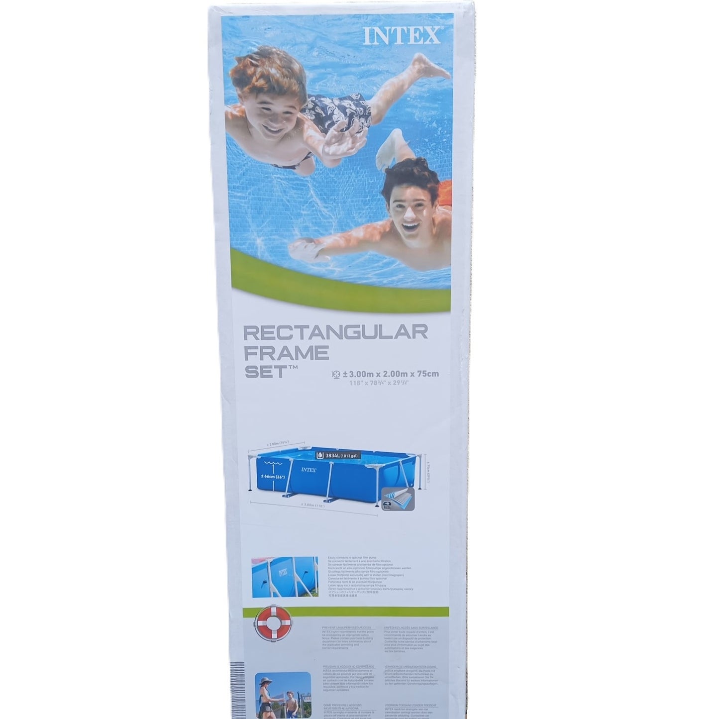 Piscine Intex Tubulaire rectangulaire 3 m x 2 m x 75 cm