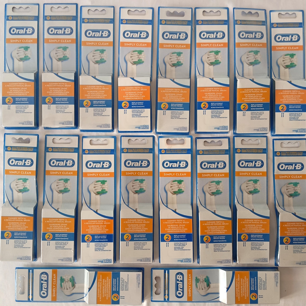18 Paquets de 2 Brossette Oral-B simply clean Braun