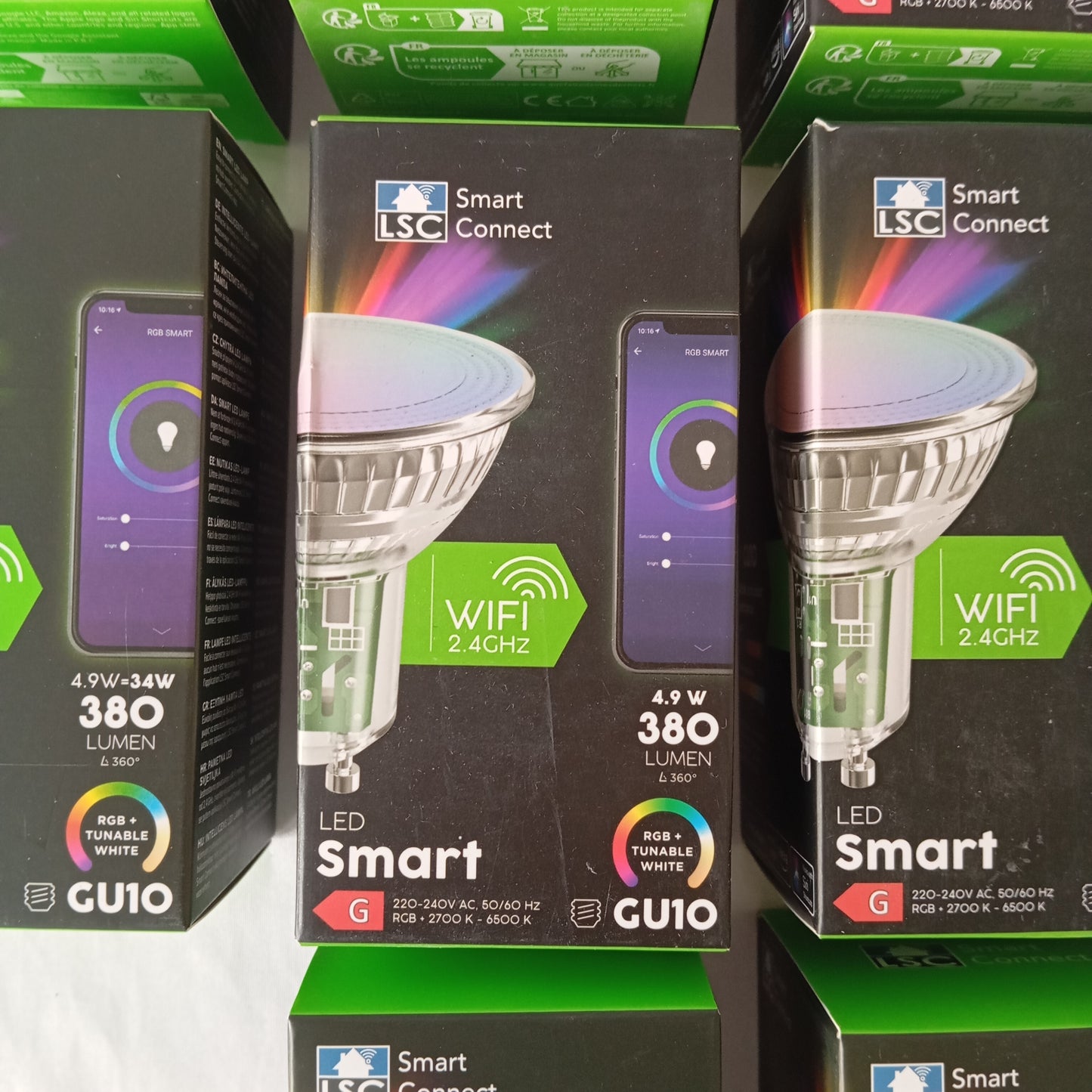 13 Ampoules / Spot connectées LSC Smart Connect Wifi Led GU10 RGB Dimmable
