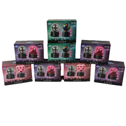8 Packs de 2 Boules Disco Rond et Cœur avec Led 360 °