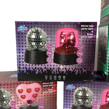 8 Packs de 2 Boules Disco Rond et Cœur avec Led 360 °
