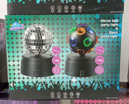 8 Packs de 2 Boules Disco Rond et Cœur avec Led 360 °