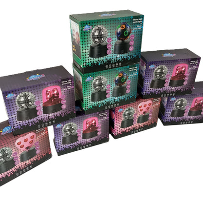 8 Packs de 2 Boules Disco Rond et Cœur avec Led 360 °