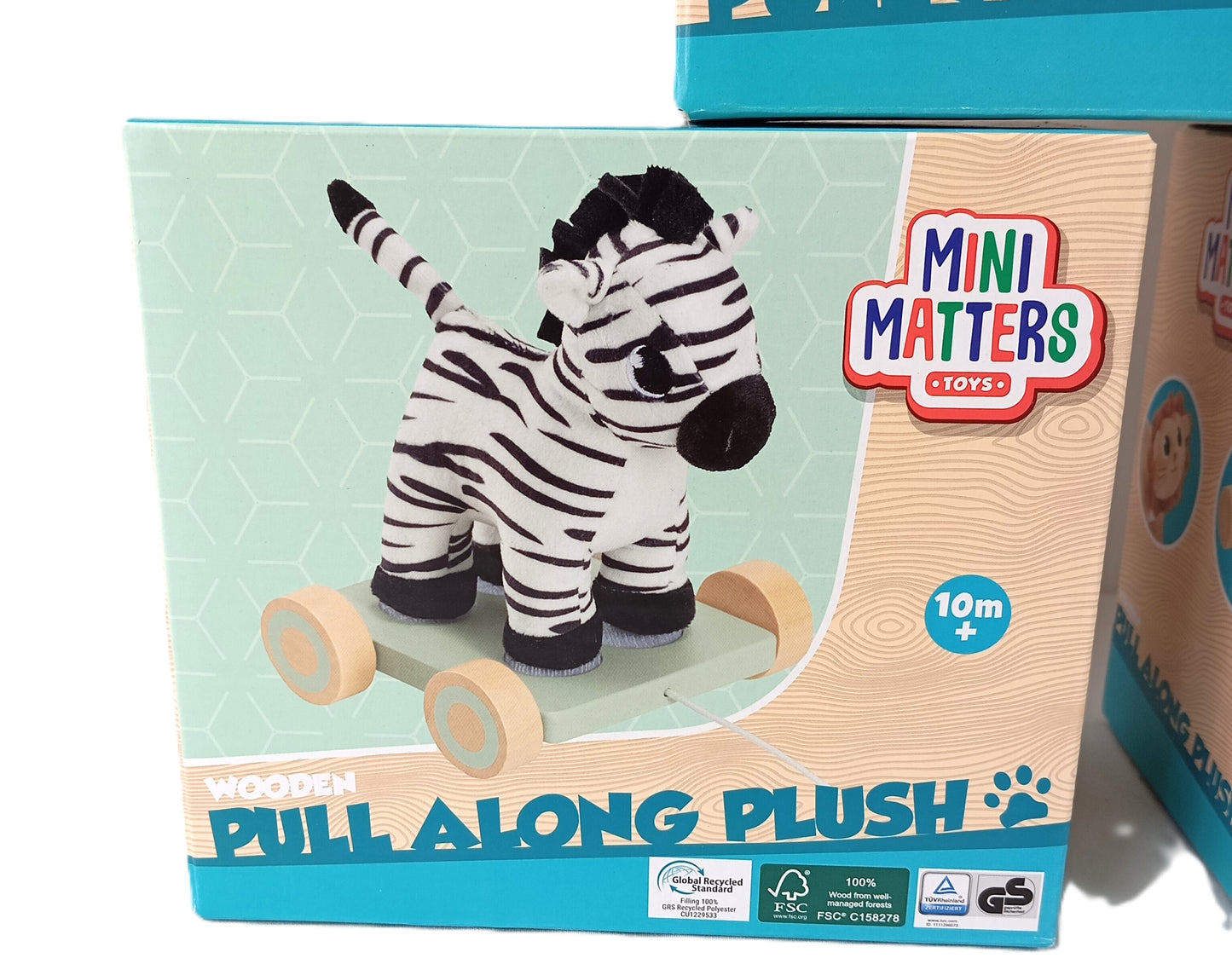 5 Peluches / Jouets  à tracter en Bois pour enfants