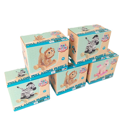 5 Peluches / Jouets  à tracter en Bois pour enfants
