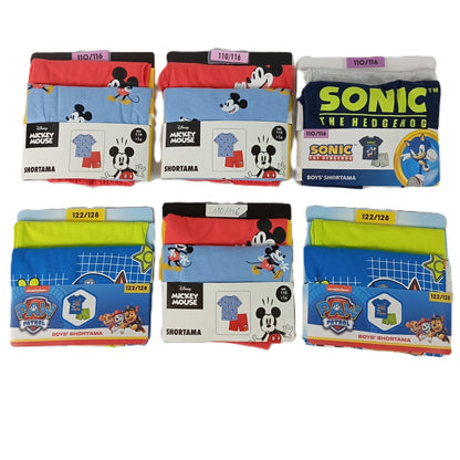 6 Ensemble Pyjama 2 pièces Disney / Sonic / Paw Patrol....