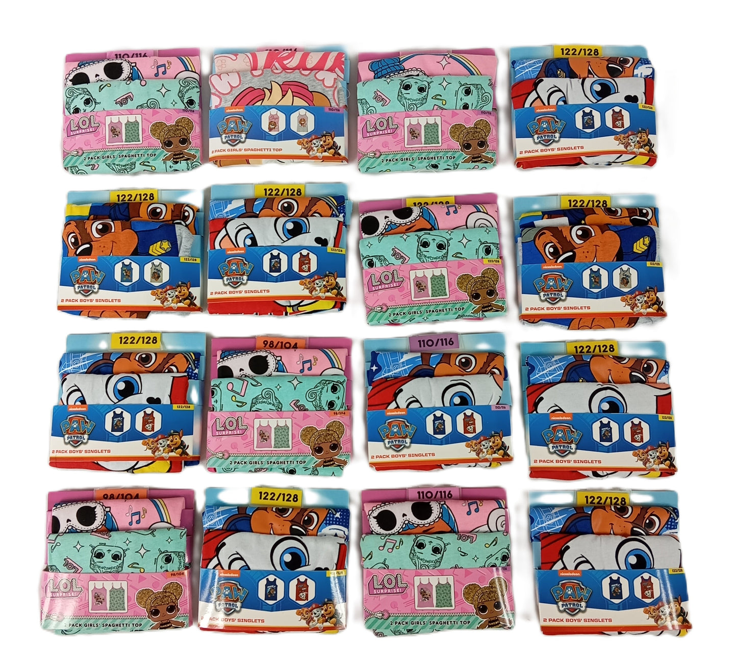 32 Débardeurs enfants L.O.L SURPRISE / PAW PATROL