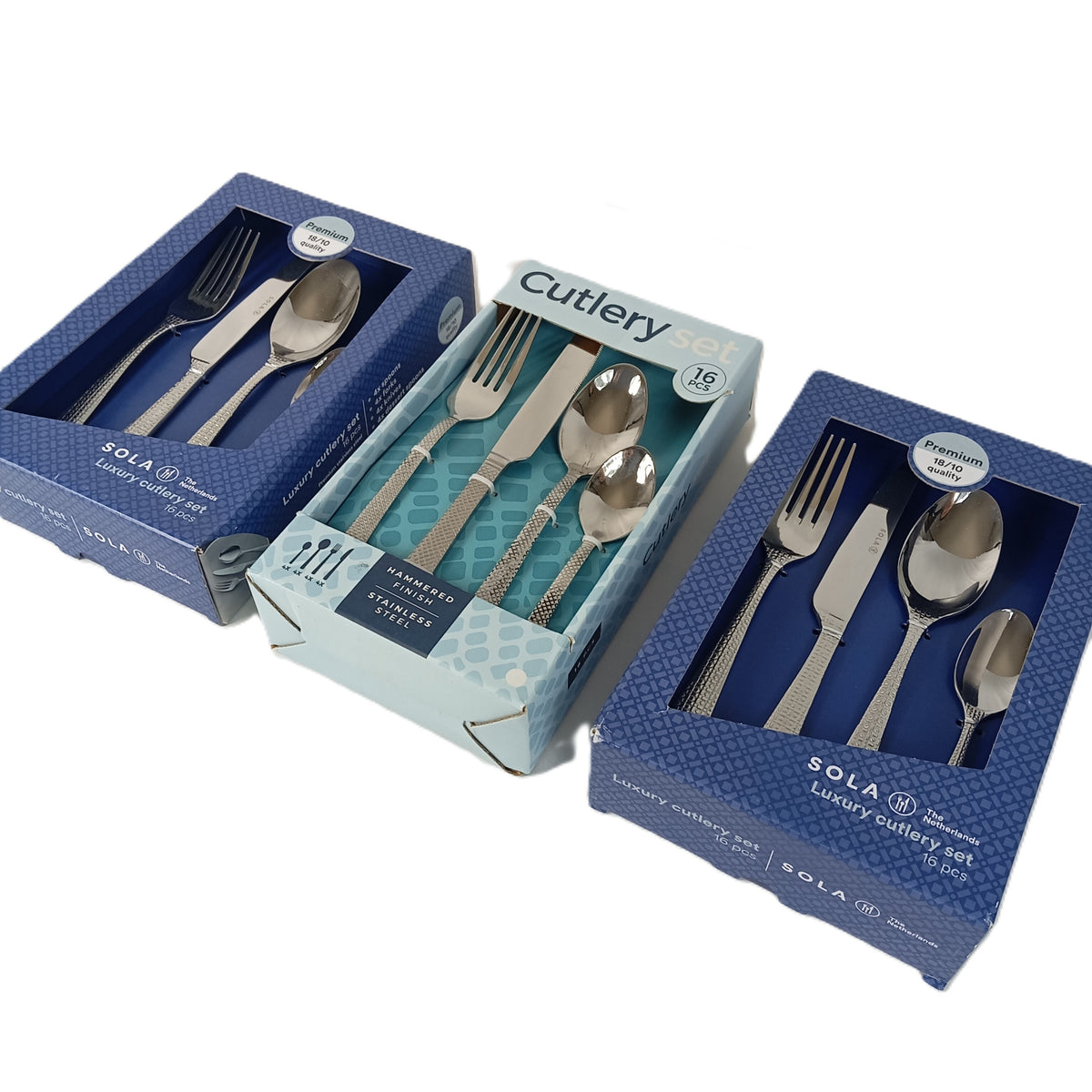 3 Sets de couverts - ménagères de 16 pcs en acier Prenuim