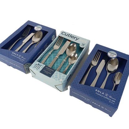 3 Sets de couverts - ménagères de 16 pcs en acier Prenuim