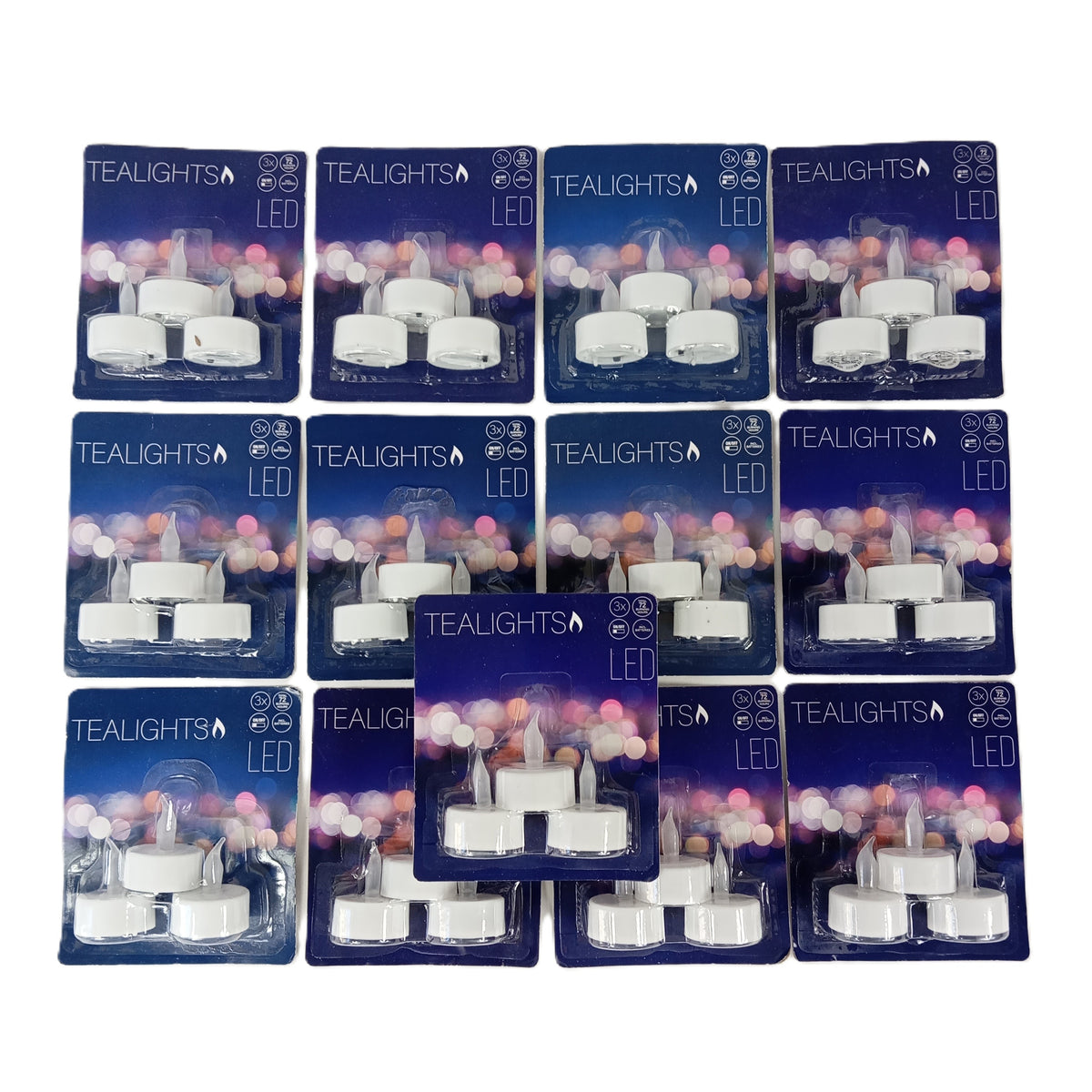 13 packs de 3 bougies chauffe-plat LED – Décoration lumineuse sans flamme