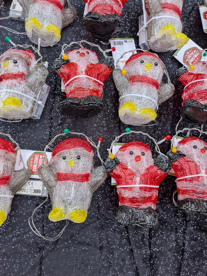 20 Figurines Père Noel / Pingouins de Noël Lumineux Guirlandes LED Intégrées 🎄