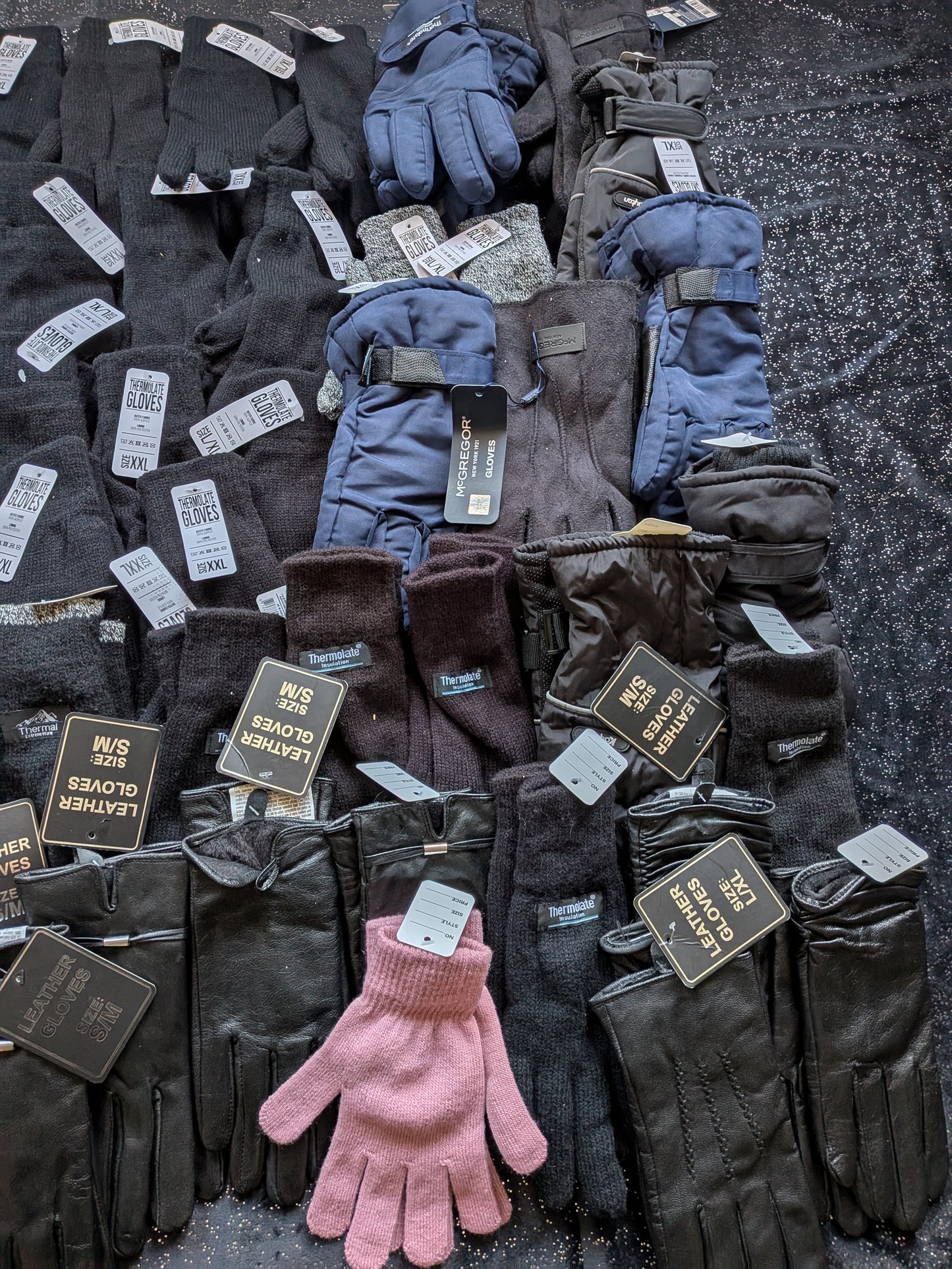 115 Paires de gants Mixte Laine / cuir / polaire
