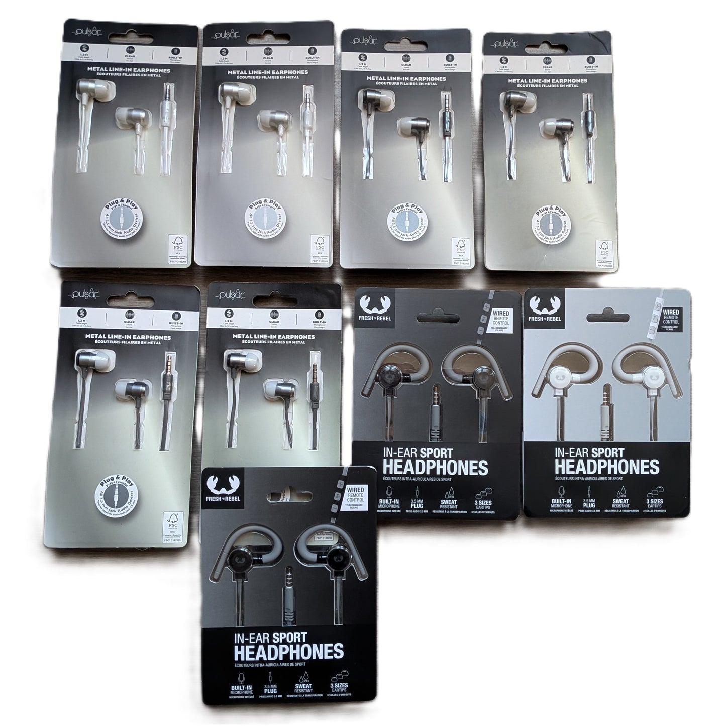 9 ÉCOUTEURS FILAIRES INTRA-AURICULAIRE JACK 2 Modèles dans ce lot