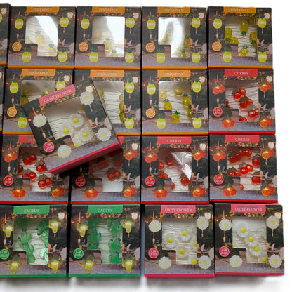 21 Guirlandes Lumineuse 20 LED Ananas / Cerise / Cactus /  Fleur