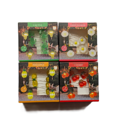 21 Guirlandes Lumineuse 20 LED Ananas / Cerise / Cactus /  Fleur