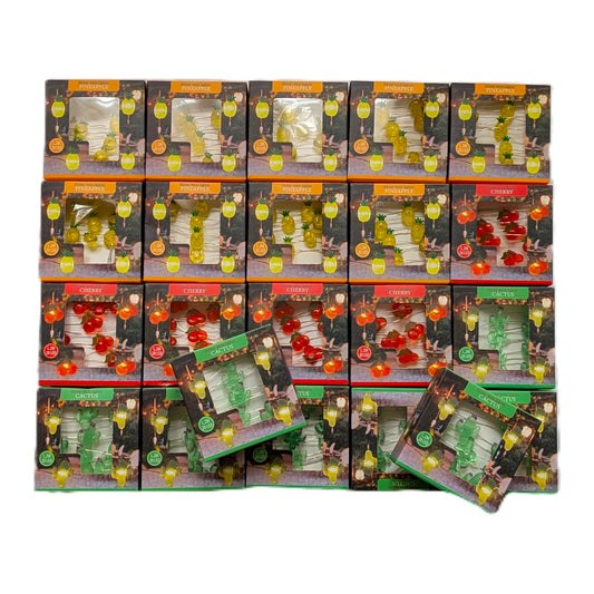 22 Guirlandes Lumineuse 20 LED Ananas / Cerise / Cactus