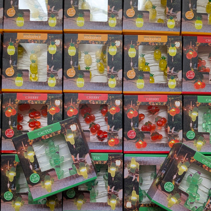 22 Guirlandes Lumineuse 20 LED Ananas / Cerise / Cactus