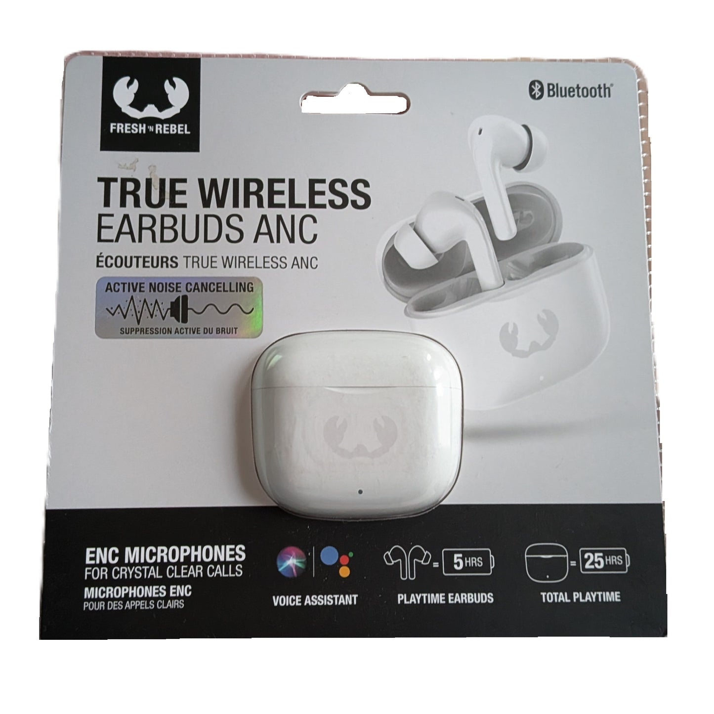 Écouteurs sans fil avec ANC REDUCTEUR DE BRUIT  Bluetooth Boitier Blanc