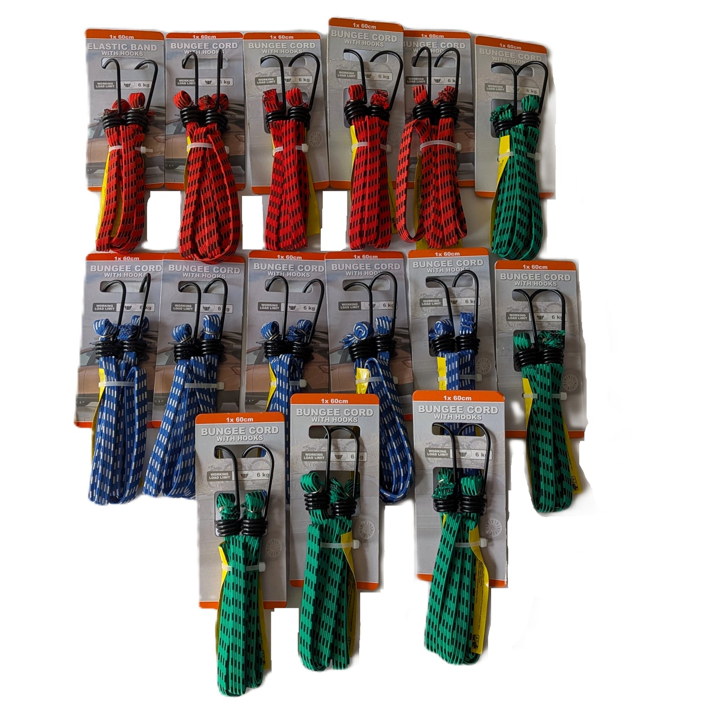 15 Tendeurs Rouge - Bleu - Vert