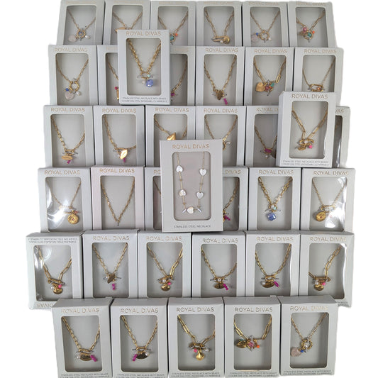 38 Boites de Bijoux Plaqué Or Collier