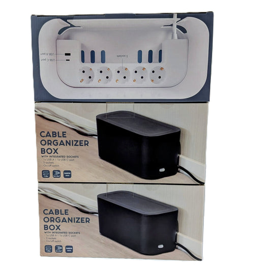 3 Boîtes cache-câbles avec multiprise - 5 prises