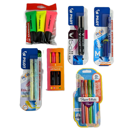 95 Paquets de Stylo Gel , Surligneur...Pilot, Stabilo, Papper Mat...